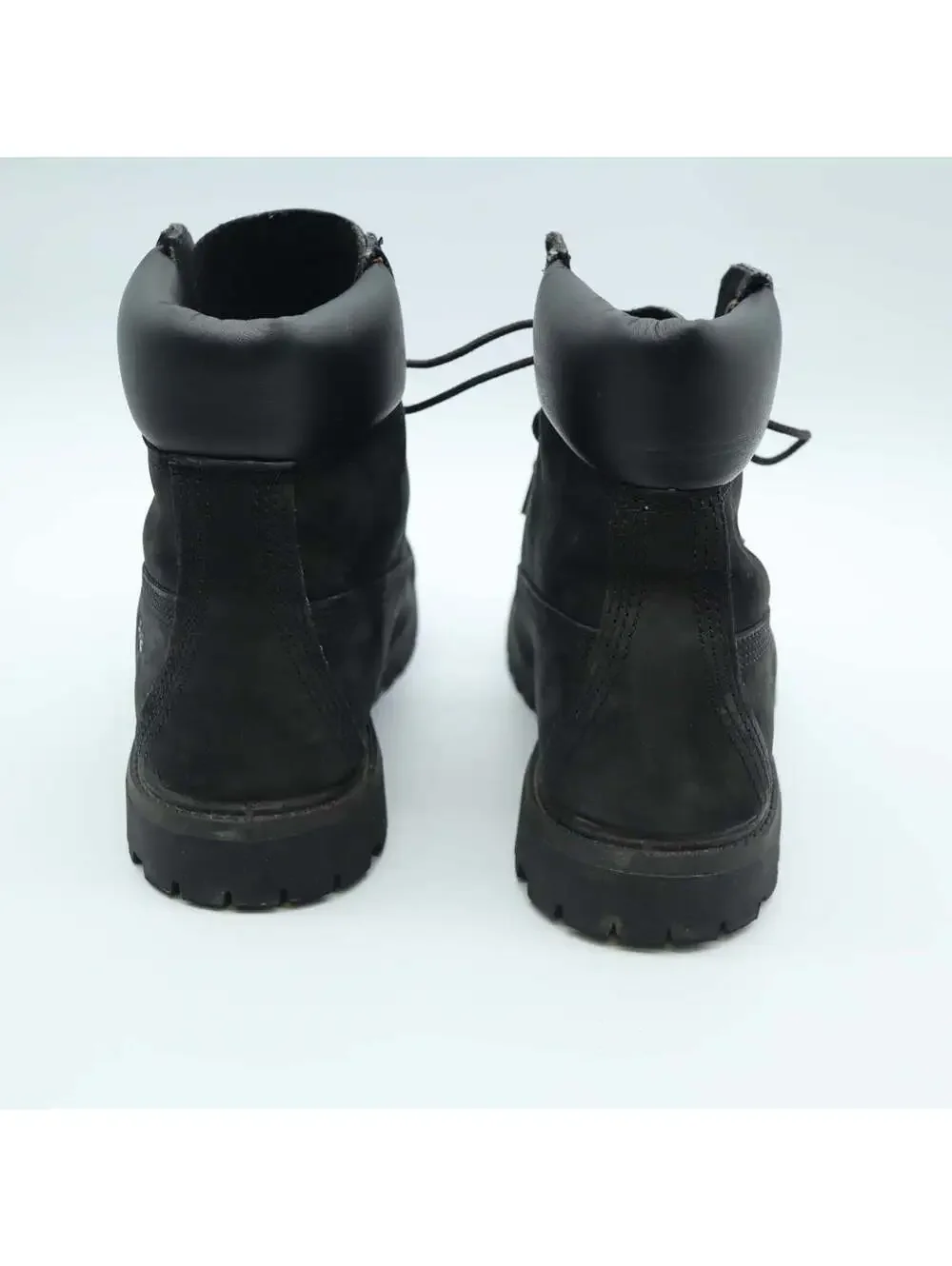 Timberland 6 Inch Premium Waterproof Boots Black Nubuck Leather Mens 6 Eyelet